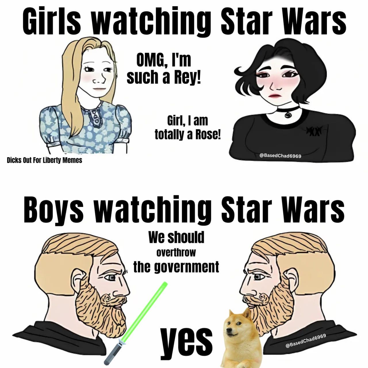 Girls vs Boys Watching Star Wars