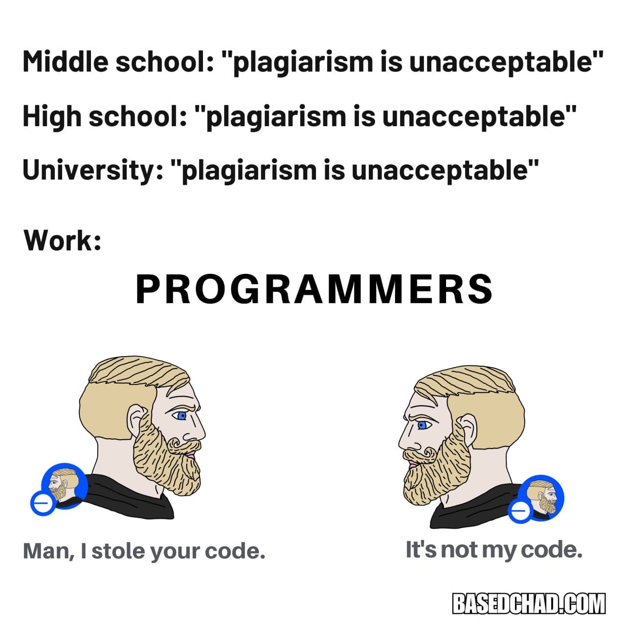 Middle School vs High School vs University vs Work: Plagiarism
