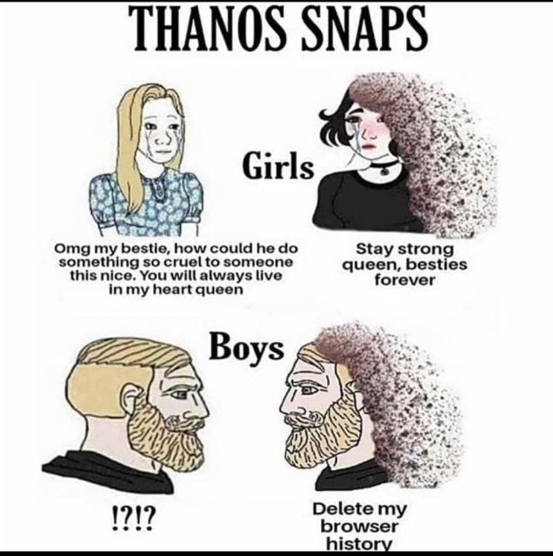 Thanos Snaps (Girls vs Boys)
